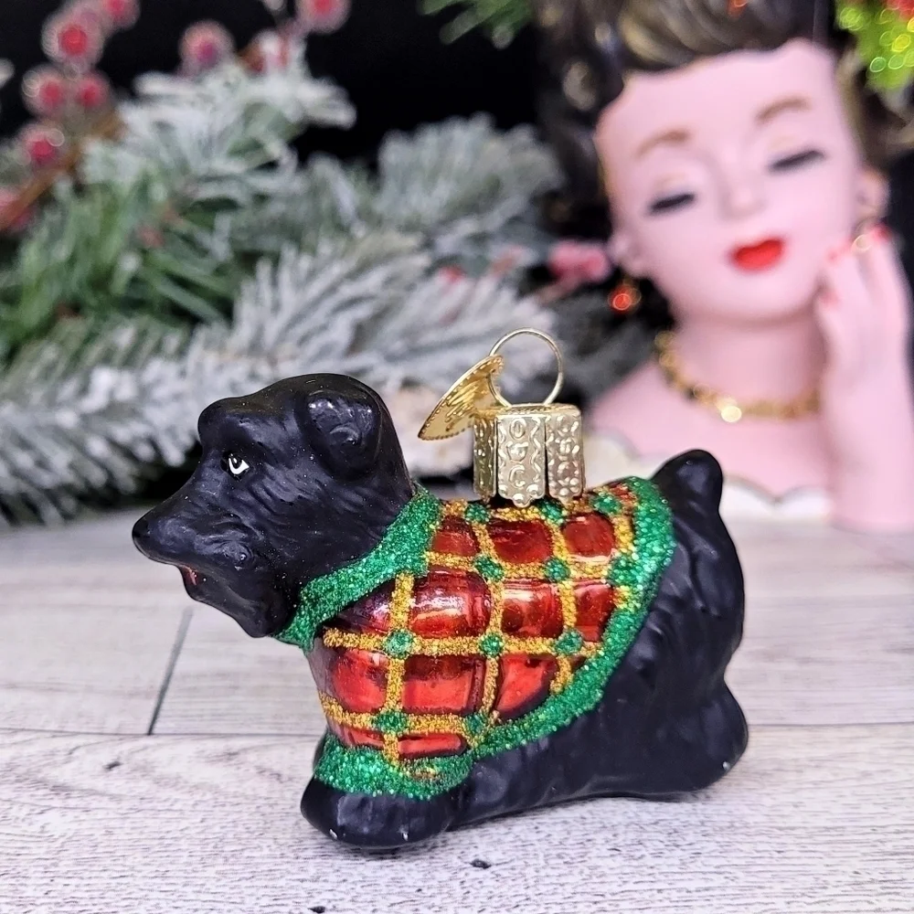 🎈4/$25 Old world christmas glass scottie dog christmas ornament